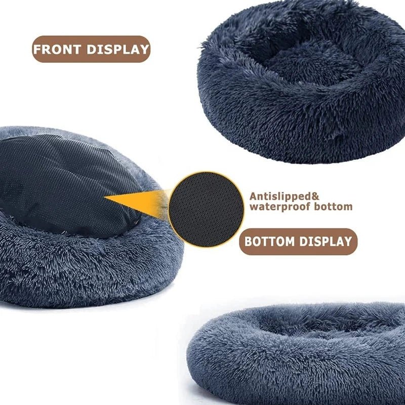 Lit rond pour animaux de compagnie, doux et chaud, tailles 40-90cm, idéal pour chien et chat - EcomStart