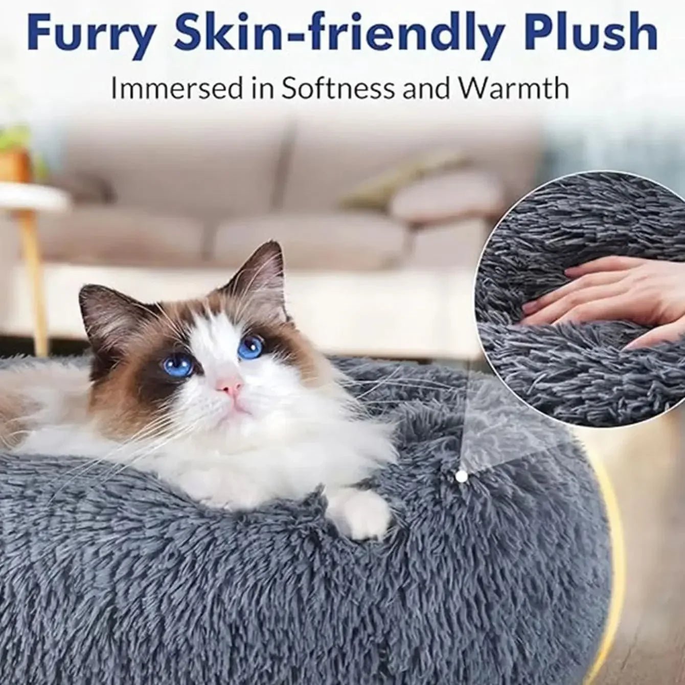 Lit rond pour animaux de compagnie, doux et chaud, tailles 40-90cm, idéal pour chien et chat - EcomStart