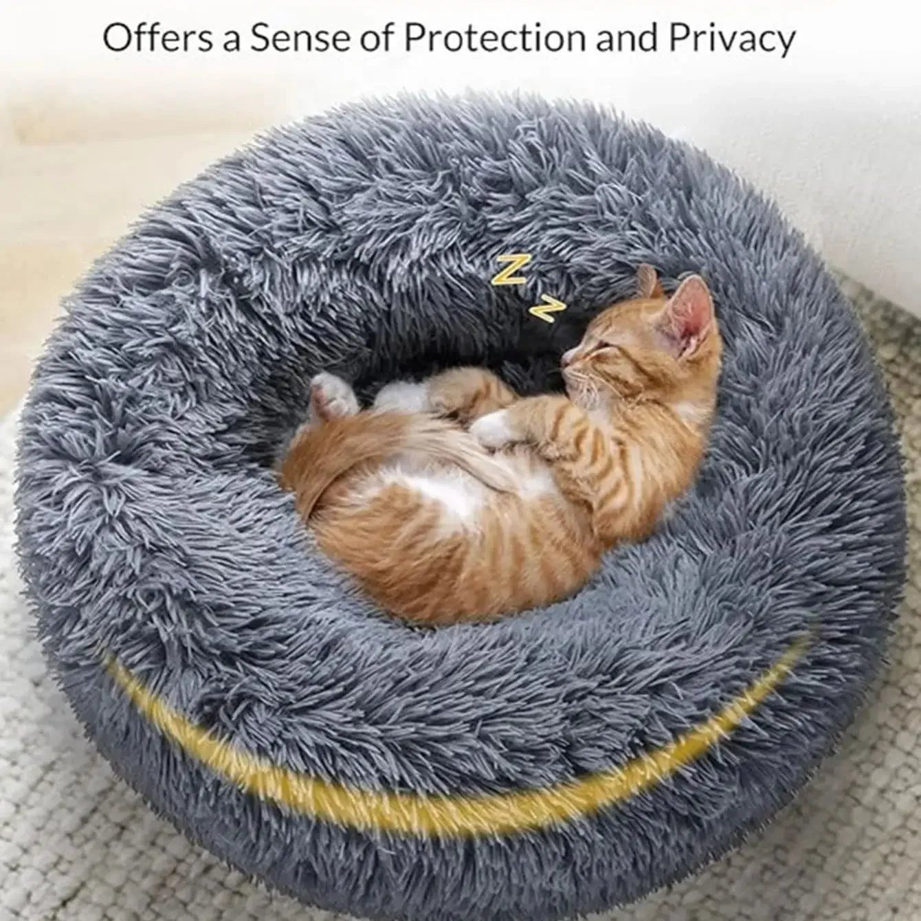Lit rond pour animaux de compagnie, doux et chaud, tailles 40-90cm, idéal pour chien et chat - EcomStart