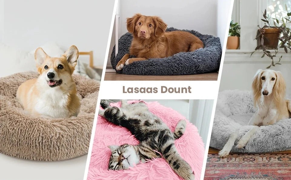 Lit rond pour animaux de compagnie, doux et chaud, tailles 40-90cm, idéal pour chien et chat - EcomStart