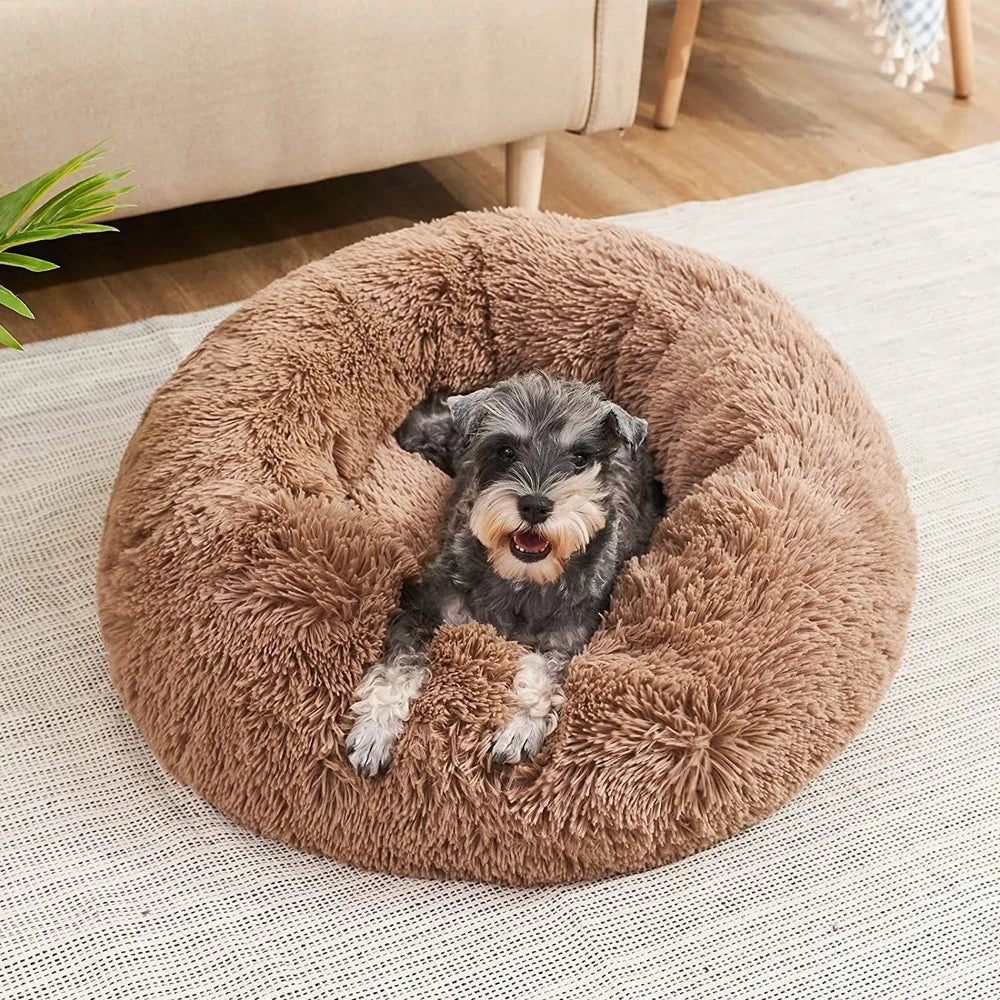Lit rond pour animaux de compagnie, doux et chaud, tailles 40-90cm, idéal pour chien et chat - EcomStart
