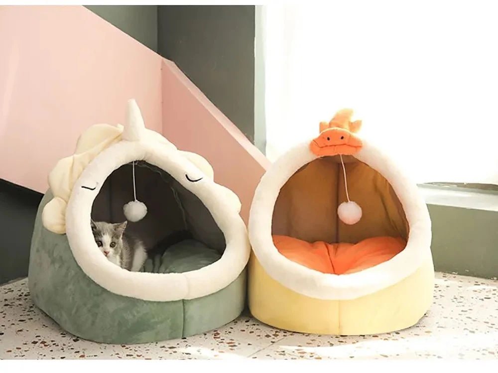 Lit pour animaux de compagnie pliable en forme de grotte, parfait pour petits chiens et chats - EcomStart