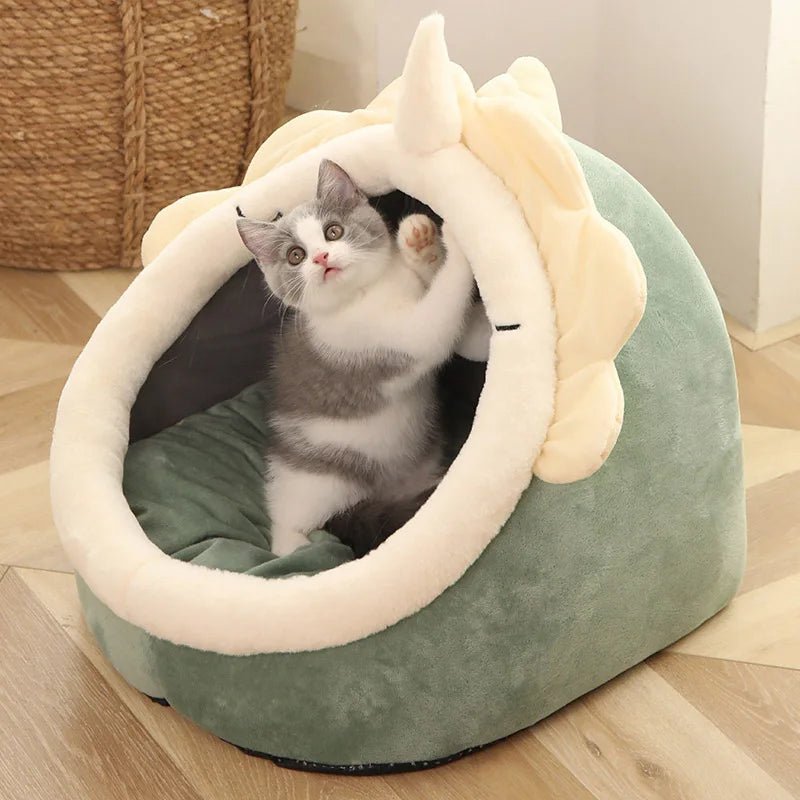 Lit pour animaux de compagnie pliable en forme de grotte, parfait pour petits chiens et chats - EcomStart