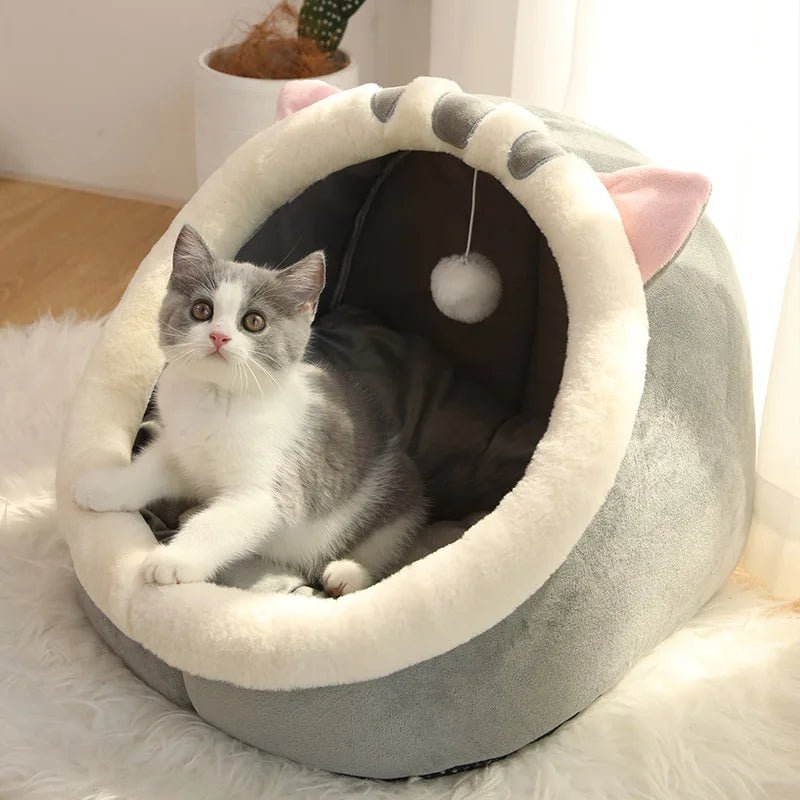 Lit pour animaux de compagnie pliable en forme de grotte, parfait pour petits chiens et chats - EcomStart