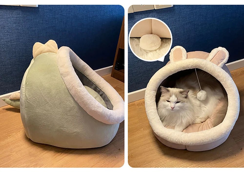 Lit pour animaux de compagnie pliable en forme de grotte, parfait pour petits chiens et chats - EcomStart