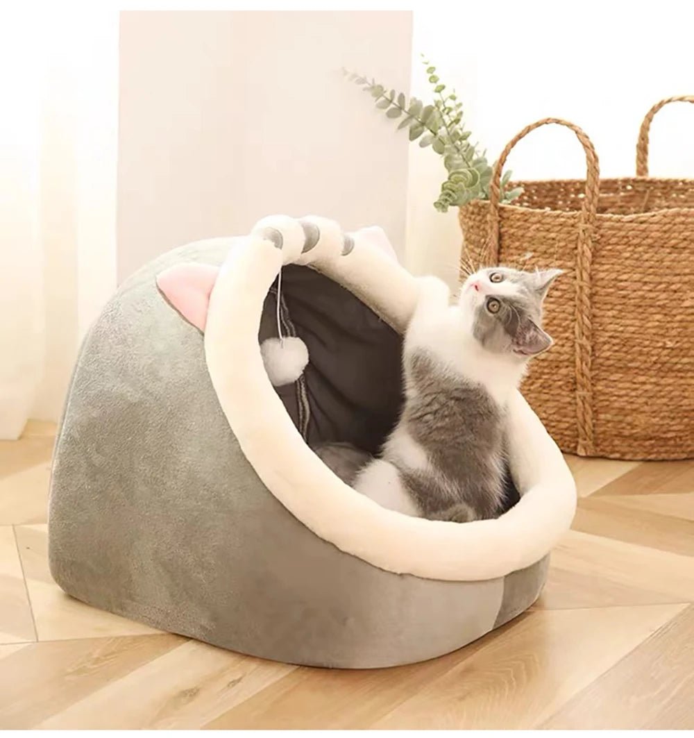 Lit pour animaux de compagnie pliable en forme de grotte, parfait pour petits chiens et chats - EcomStart