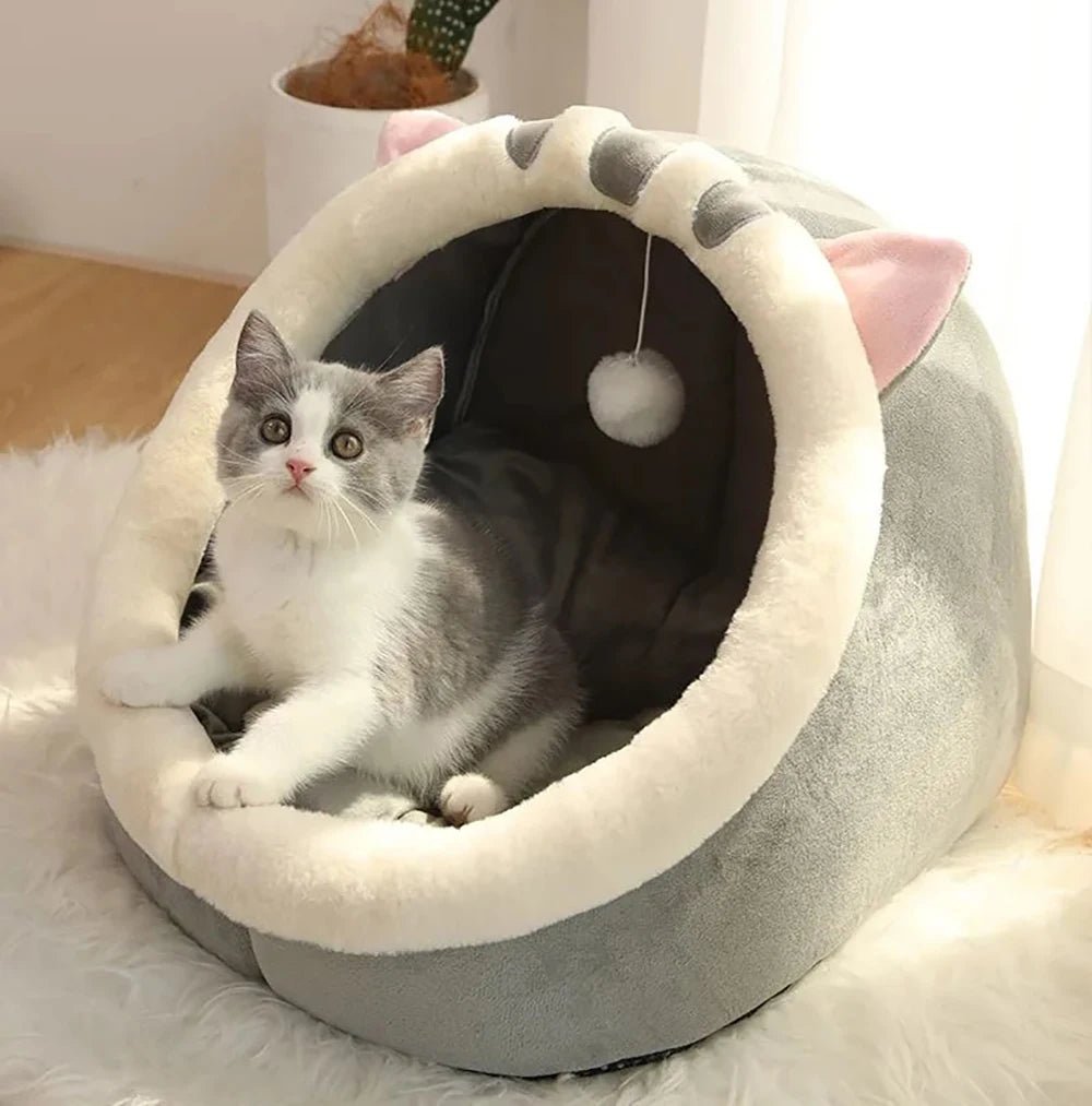 Lit pour animaux de compagnie pliable en forme de grotte, parfait pour petits chiens et chats - EcomStart