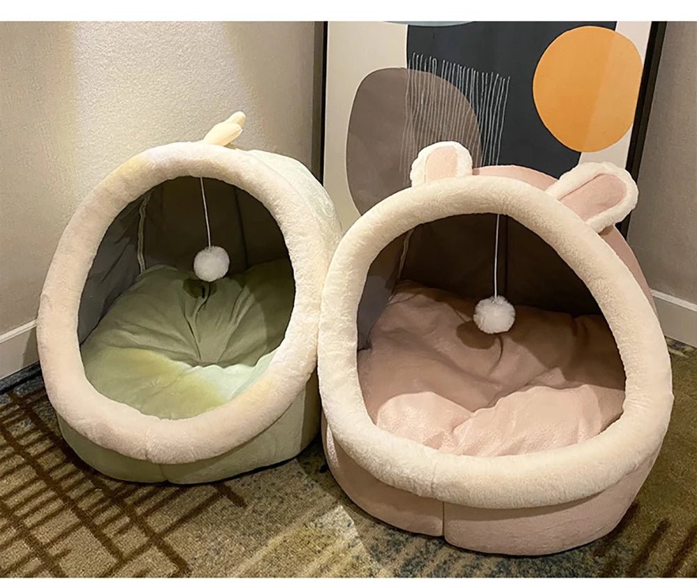 Lit pour animaux de compagnie pliable en forme de grotte, parfait pour petits chiens et chats - EcomStart