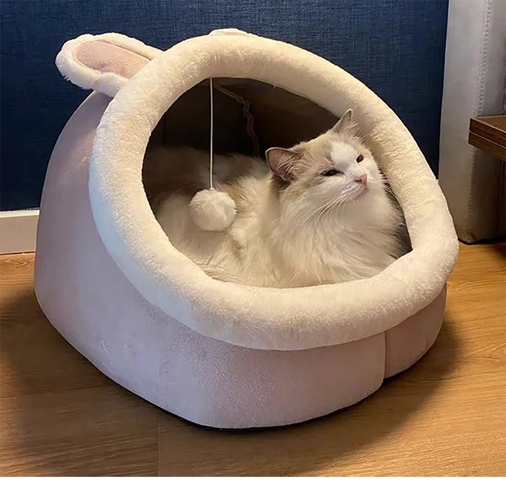 Lit pour animaux de compagnie pliable en forme de grotte, parfait pour petits chiens et chats - EcomStart