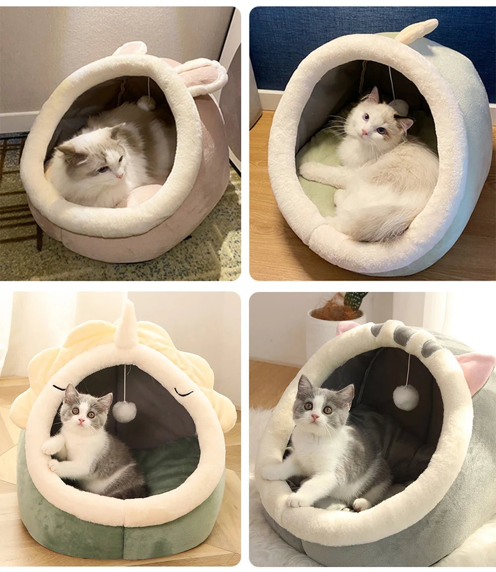 Lit pour animaux de compagnie pliable en forme de grotte, parfait pour petits chiens et chats - EcomStart