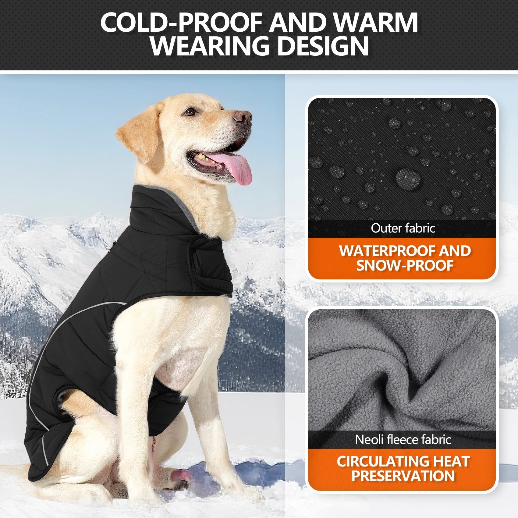 Manteau pour chien imperméable, chaud et réfléchissant - EcomStart