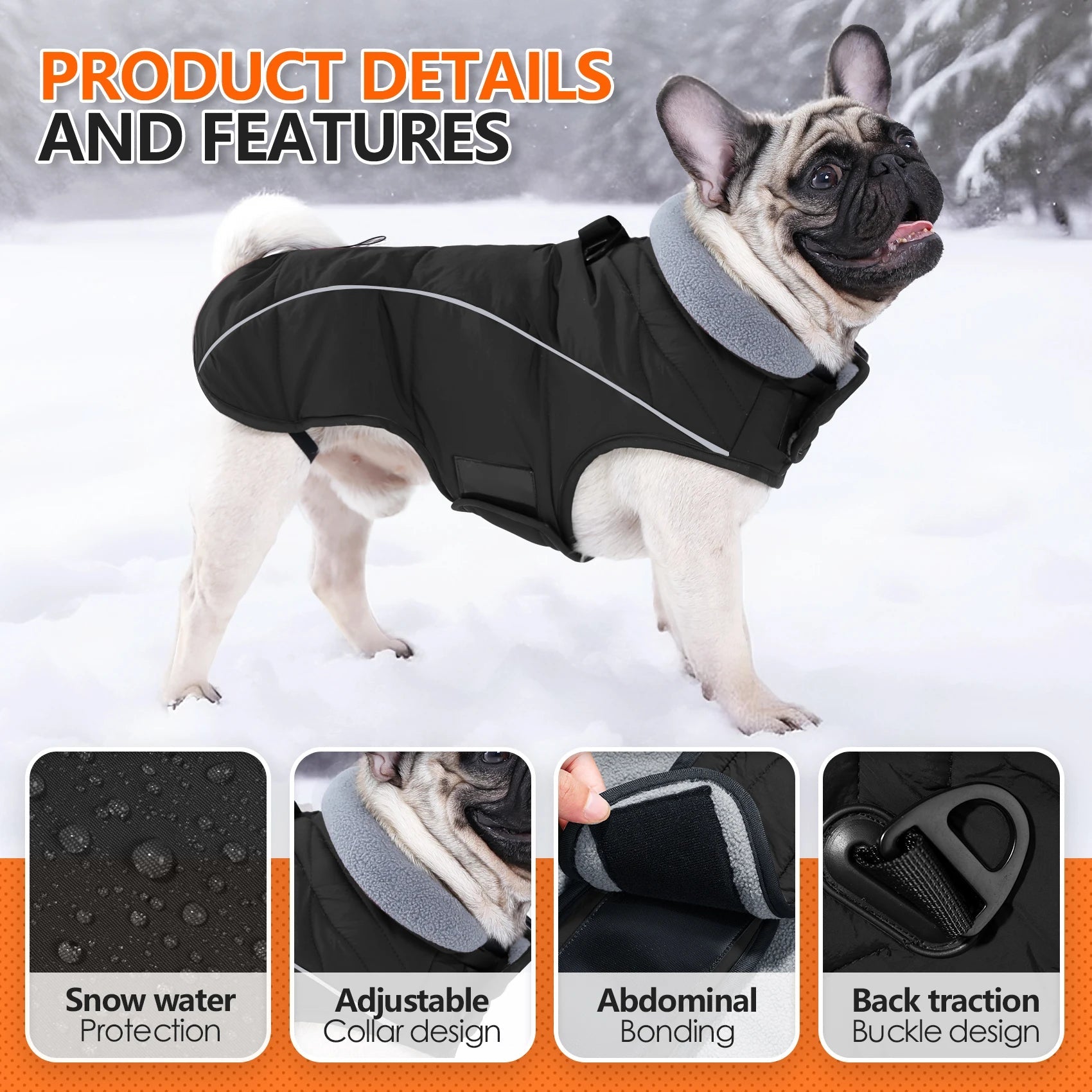 Manteau pour chien imperméable, chaud et réfléchissant - EcomStart